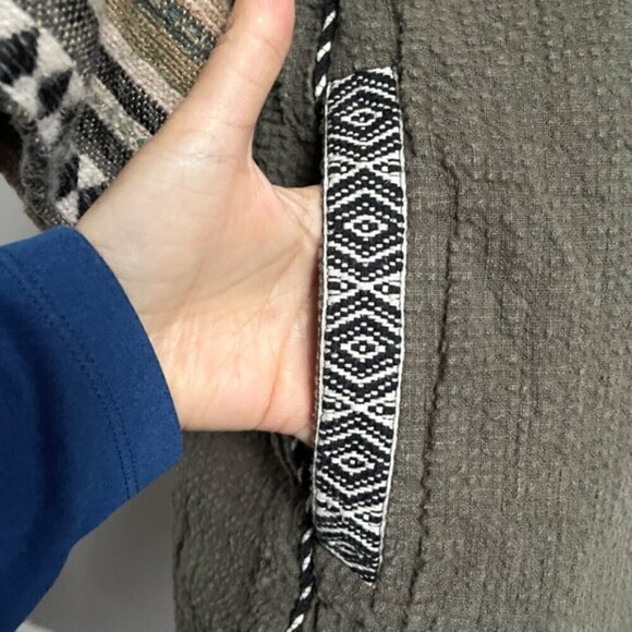 Zara Khaki Green Embroidered Open Kimono Robe Jacket - S/M 🇪🇸 - Picture 5 of 9